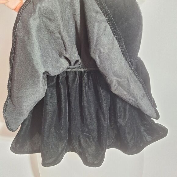 Urban Outfitters Womens Whimsigoth Velvet Babydoll Cami Top Black Peplum XS - Picture 5 of 10